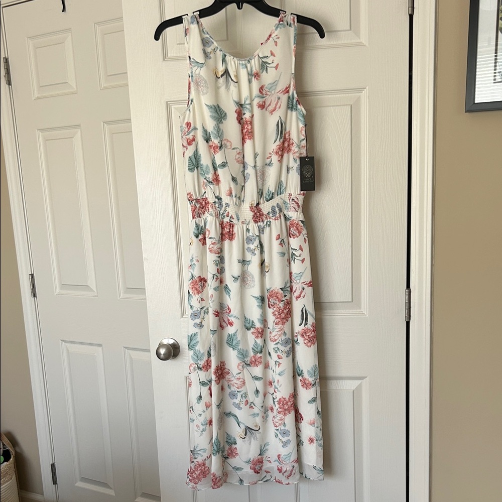 Vince Camuto White and Pink Floral Dress
